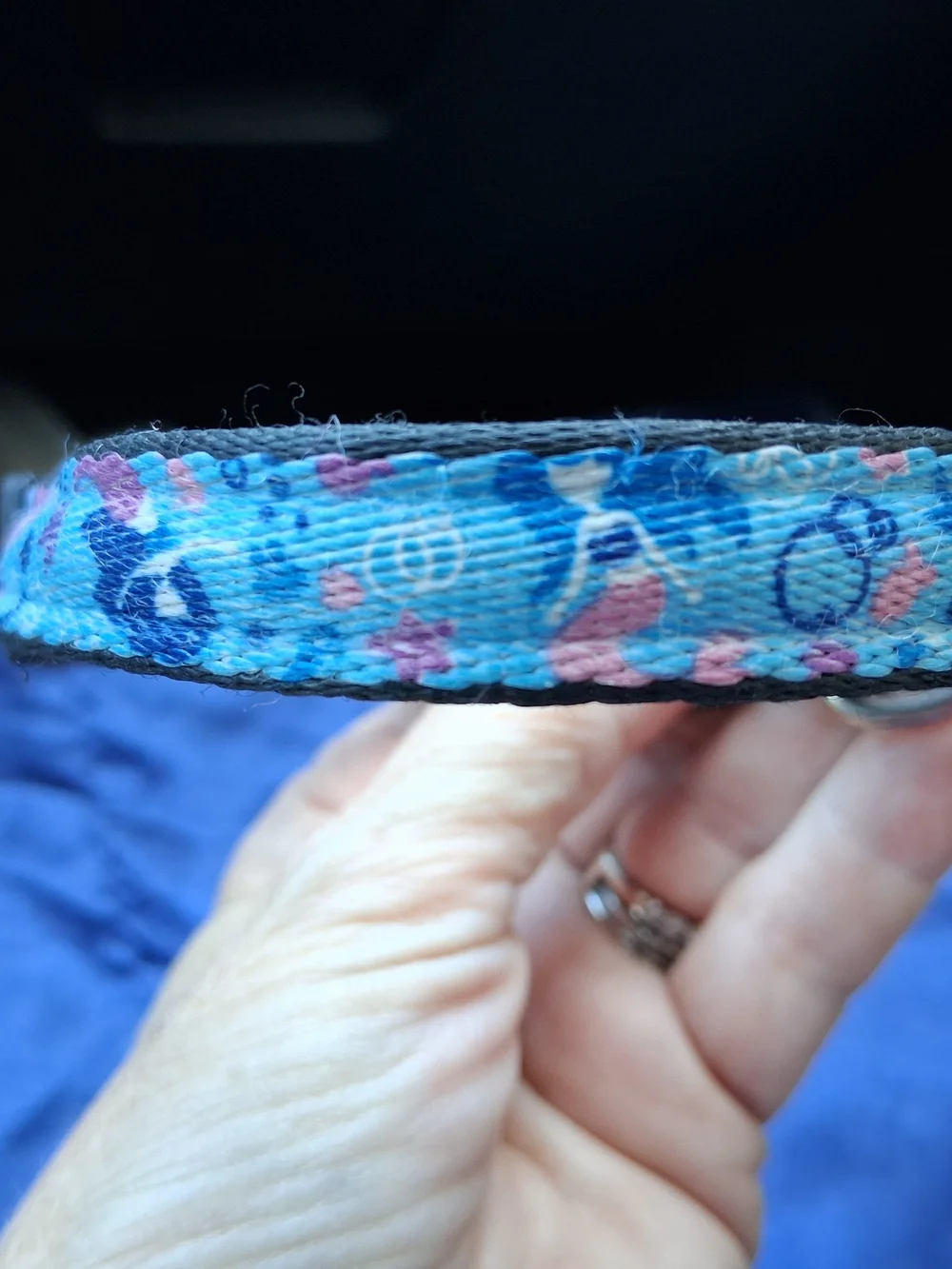 Coastal Unisex Small Blue Mermaid Patterned Dog Collar